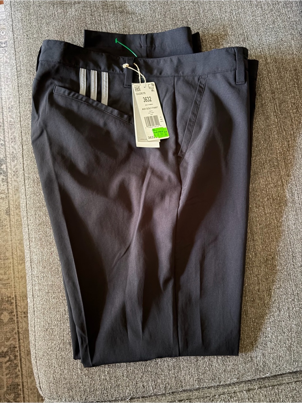 adidas Men's Black Golf Pants with Signature Three Stripes